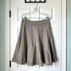 Mix Nouveau Brown Wool A-Line Skirt